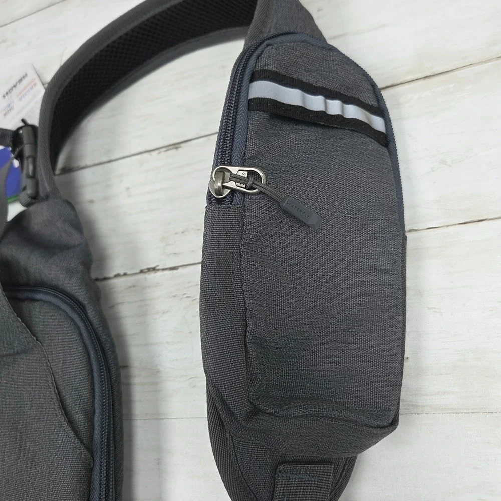 Waterfly Sling Backpack Crossbody Bag Outdoor Hiking Unisex OS Gray Recycled